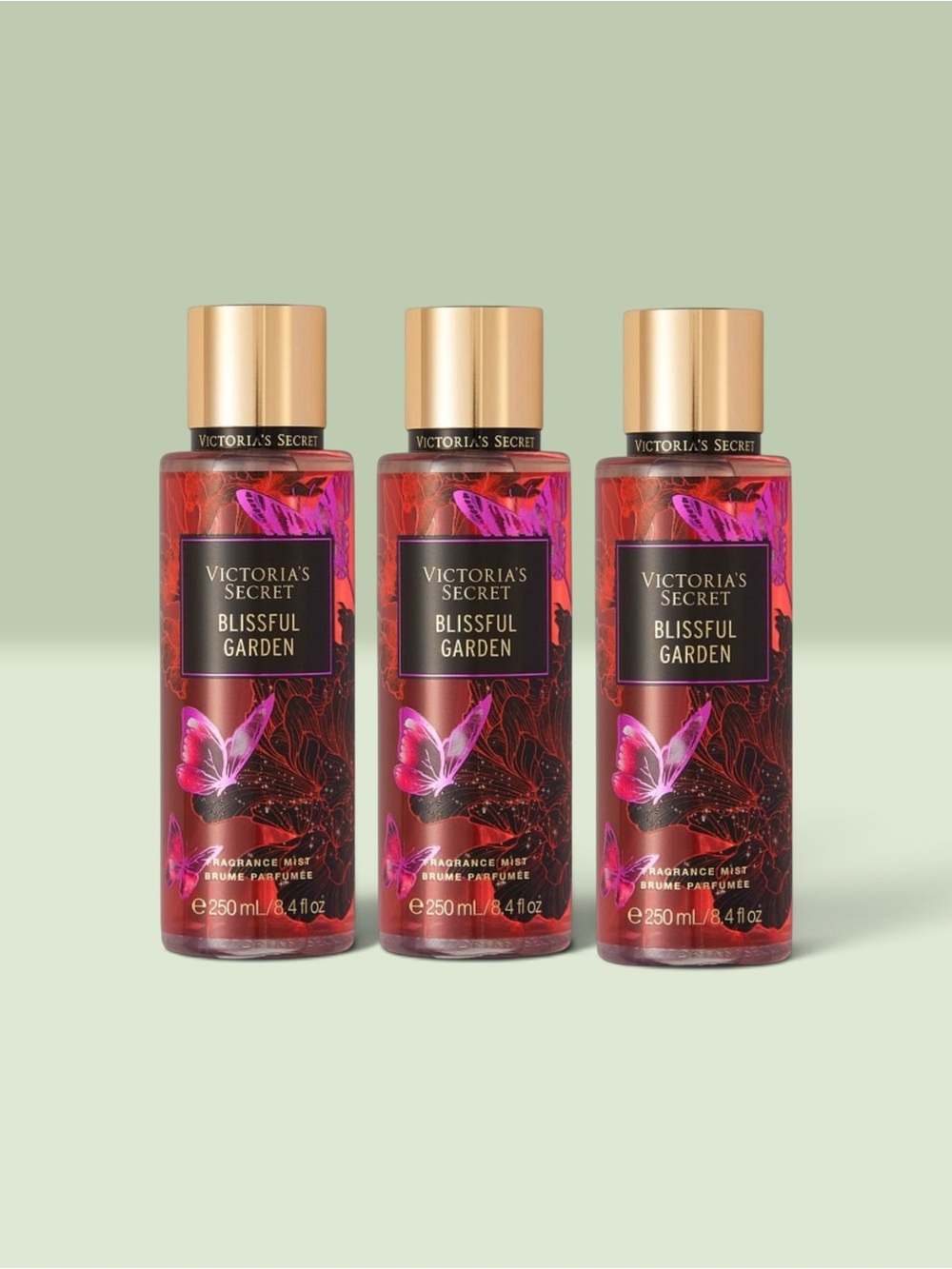 Victoria's Secret BLISSFUL GARDEN Fragrance Mist ~ 8.4 fl.oz. ( Lot of 3 )